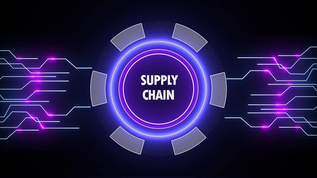 Modern supply chain network illustration with futuristic connections