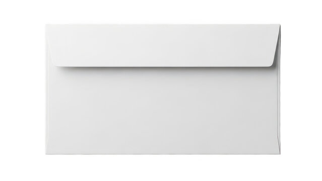 Clean white paper envelope for business mail isolated on transparent background