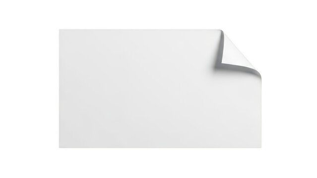 Blank white paper sheet with a curled corner isolated on transparent background