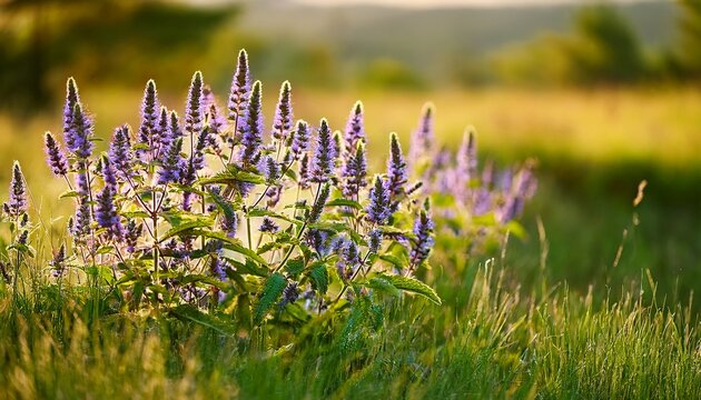 Flowering Plant Nepeta Faassenii Walker S Low Close Up Catmint Or Faassen S Catnip In An Outdoor Meadow