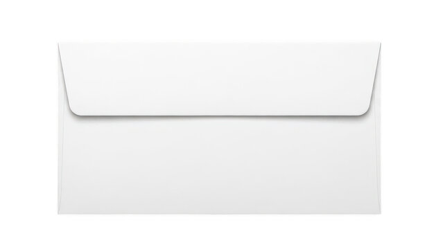 Blank white paper envelope for mailing isolated on transparent background