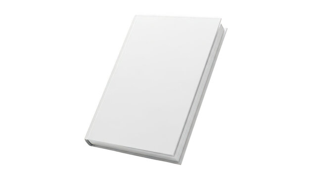 Blank white book cover template for mockup design isolated on transparent background