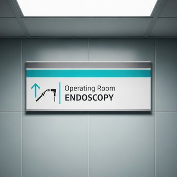 Medical Facility Signage Directing To Operating Room Endoscopy Suite