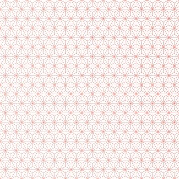 Japanese asanoha pattern in soft pink, traditional hemp leaf geometric background, elegant oriental floral texture for stationery and gift wrap