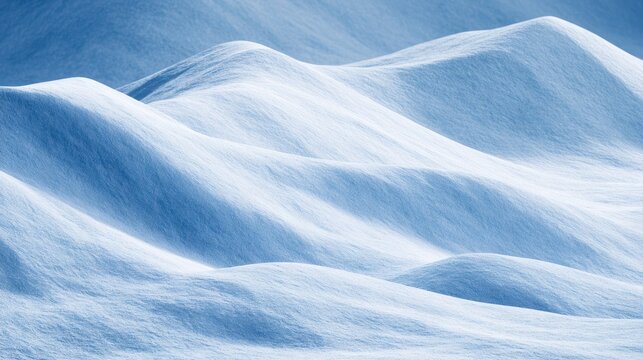 Abstract blue snow dunes texture background winter landscape minimal