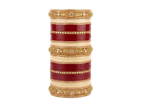 Traditional Indian Punjabi Bridal Chooda Set PNG with Transparent Background
