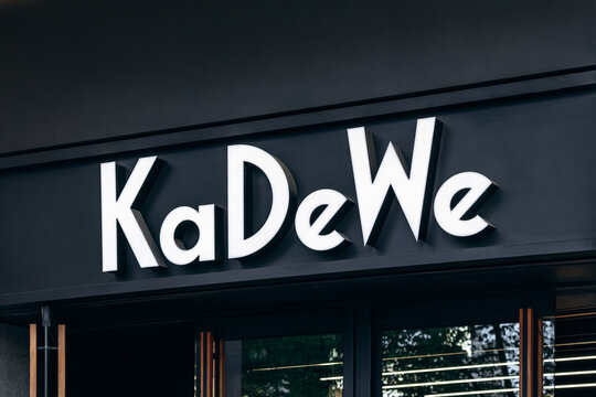 Berlin, Germany - April 23, 2026: KaDeWe sign on the facade of the department store in Berlin