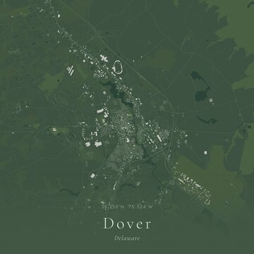 Sage Green Map of Dover, United States | Modern Scandinavian Wall Art