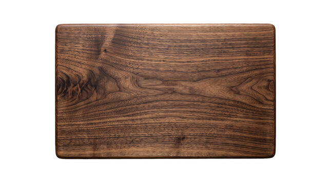 wooden cutting board isolated on transparent background