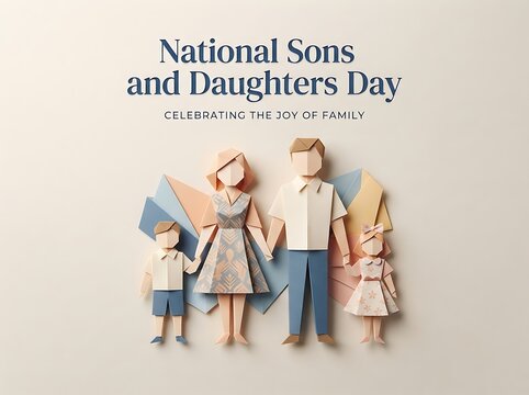 Happy family celebrating national sons and daughters day
