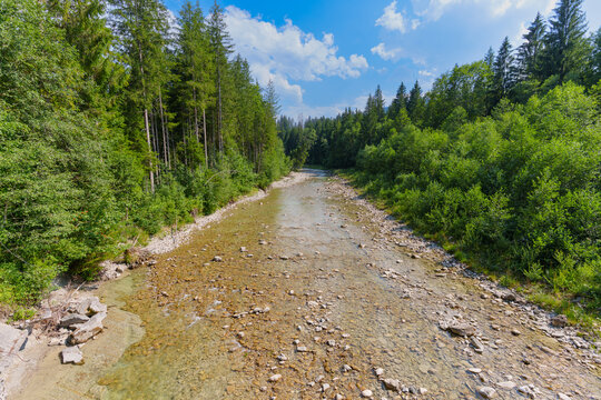 Beautiful Ammer Gorge with Scenic River Scheibum in Bavaria Germany