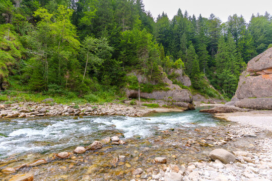 Scenic View of the Wild Ammer River Flowing Through Scheibum Gorge
