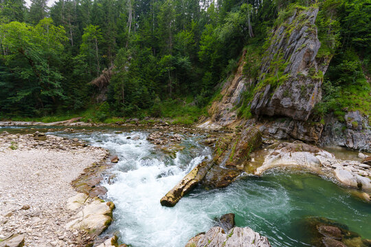 Rushing Waters Flowing Through the Ammer Gorge Scenic Nature Reserve