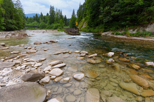 River Flowing Over Rocks in Ammer Gorge Scheibum Section