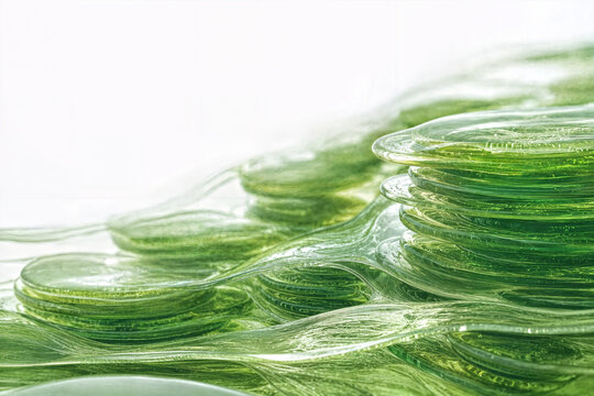 Macro View of Thylakoid Grana Inside Chloroplast with Copy Space