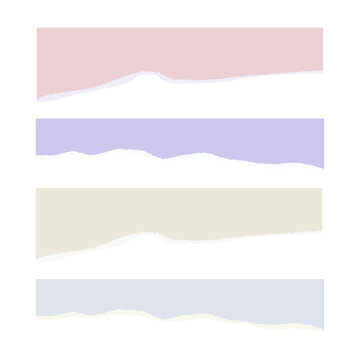 Four landscape banners in muted pastel colors on transparent background