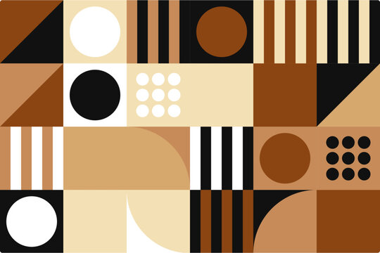 Abstract geometric texture concept, deconstructivist pattern, beige and black design element, vector set