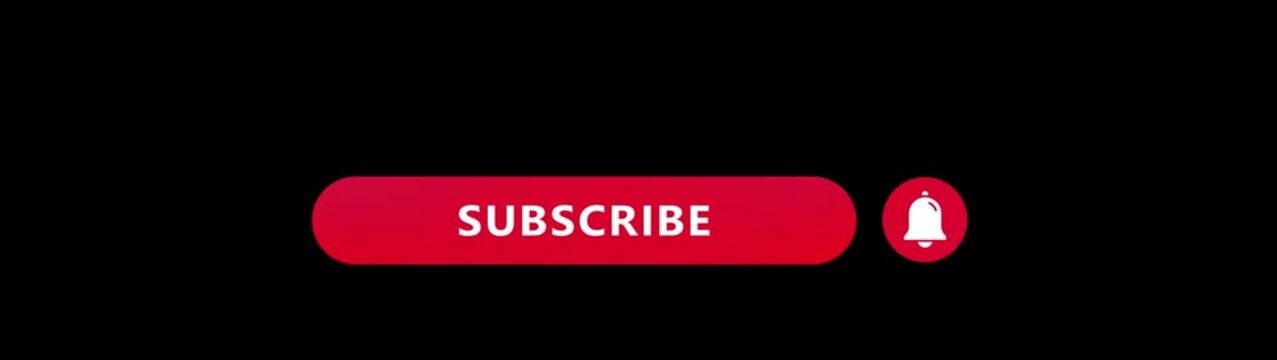 Animated subscribe button with notification bell overlay for you tube channel growth and social media engagement