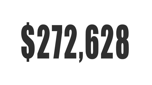 Digital dollar counter animation ranging from zero to two million starting with white numbers and gradually ending in symbolizing financial growth profit success income increase positive 4k video.