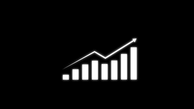 &nbsp; business graph animation. Statistics bars columns growth, arrow up. Finance, Bar graph going up, Profit concept, positive increase chart.4k video