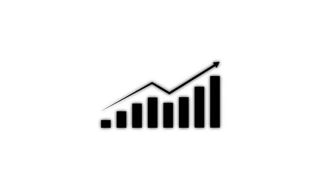 &nbsp; business graph animation. Statistics bars columns growth, arrow up. Finance, Bar graph going up, Profit concept, positive increase chart.4k video