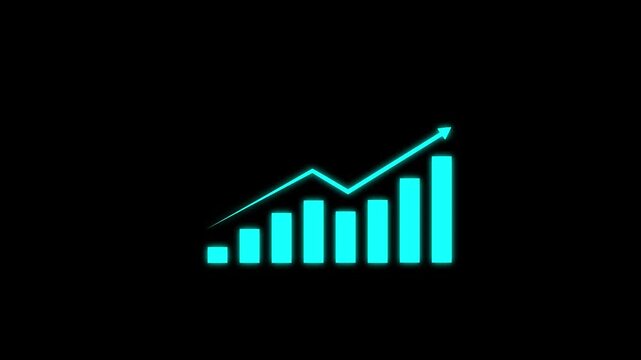 &nbsp; business graph animation. Statistics bars columns growth, arrow up. Finance, Bar graph going up, Profit concept, positive increase chart.4k video