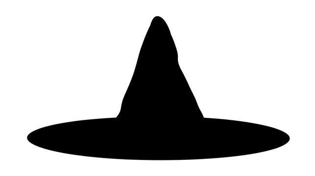A silhouette of a witch's hat on a white background