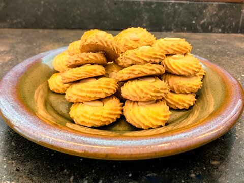 cookies on a plate.