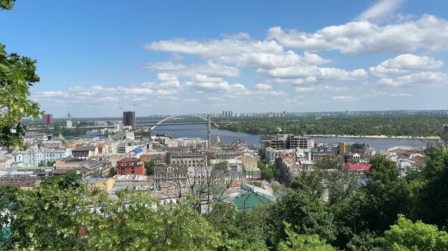 Kyiv Ukraine view of the Podil historic neighborhood 