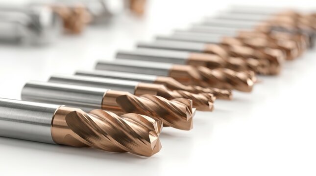 Industrial milling metal cutting tools with carbide cutter inserts for CNC machines.