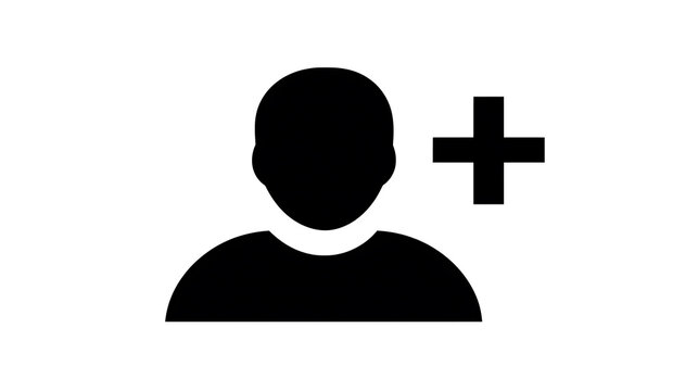 A silhouette of a person icon with a plus sign, representing adding a new user or profile