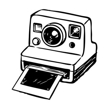 Instant Polaroid Camera Hand Drawn Doodle Icon