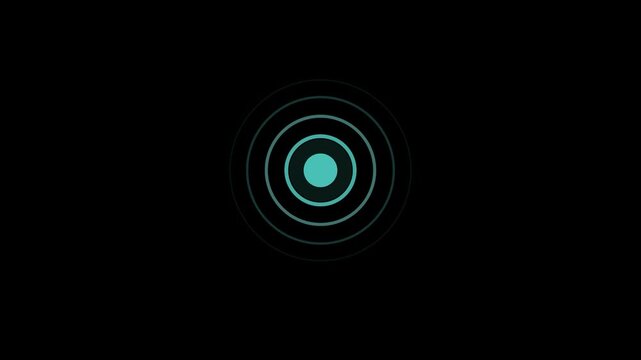 Concentric teal rings pulsing breathe animation on dark background