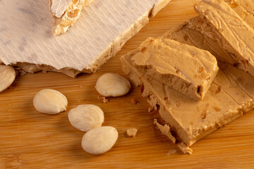 Fototapeta premium Traditional spanish turron nougat and almonds