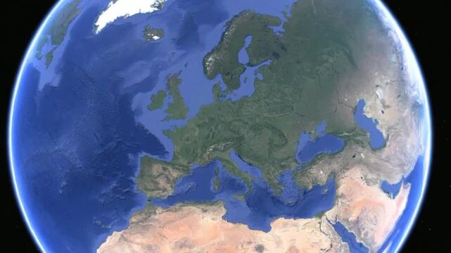 Video of rotating Earth in space.
Ukraine, odesa, lviv, kyiv, dnipro, kharkiv,
crimean peninsula, moldova, romania,
black and azov sea on planet Earth.
Geographical map of world.