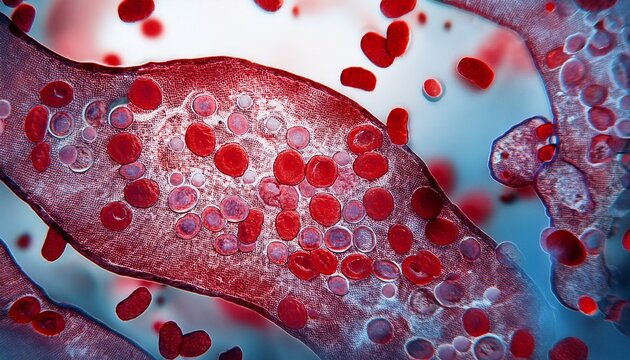 microscopic view of sickle cell anemia a blood disorder