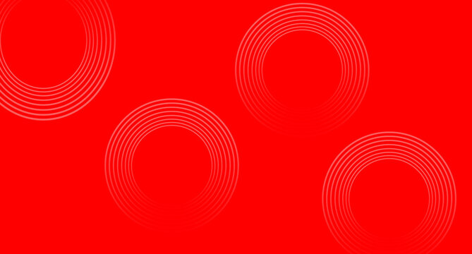 Vibrant red abstract background with concentric circle geometric patterns