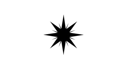 Fototapeta premium A stylized black starburst or asterisk symbol on a white background