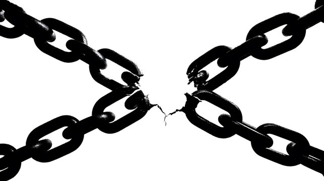 A broken chain symbolizing freedom from restriction or oppression