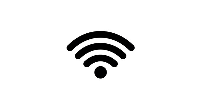 A simple and clear wifi symbol in black and white