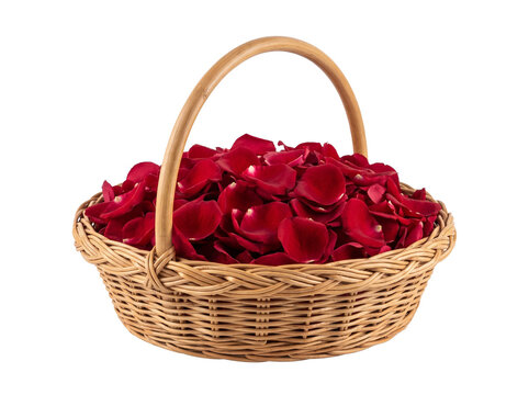 Traditional Rose Petal Basket PNG with Transparent Background