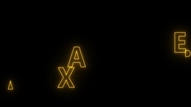 Encrypted data process visual, symbols. numbers and letters - cryptography data black video background.4k video.