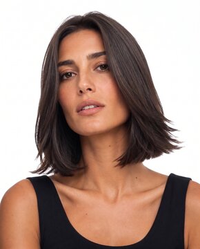 Woman with Sleek Italian Bob Haircut