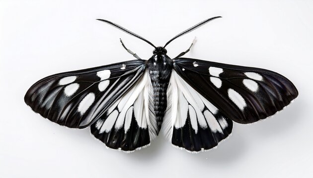 small magpie moth anania hortulata on white background soft c