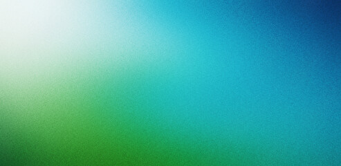 Grainy blue green gradient background, smooth noise texture cover header poster backdrop design © BelStock