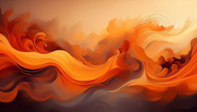 Abstract Orange Background With Smoke