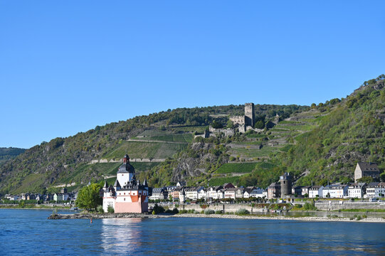 Rhein, Oberes Mittelrheintal, Rhein, UNESCO-Welterbe, Burg Gutenfels, Kaub, Burg Pfalzgrafenstein