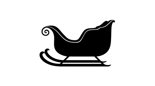 A silhouette of a vintage sleigh with decorative scrolls, perfect for winter holidays or Christmas themes