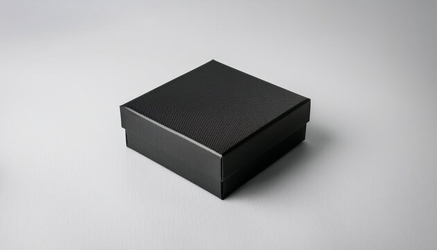 small black box rests on a plain white surface