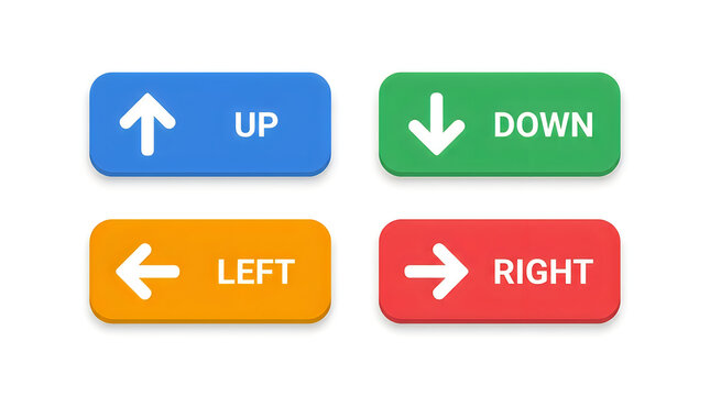 Flat directional arrow buttons up down left right